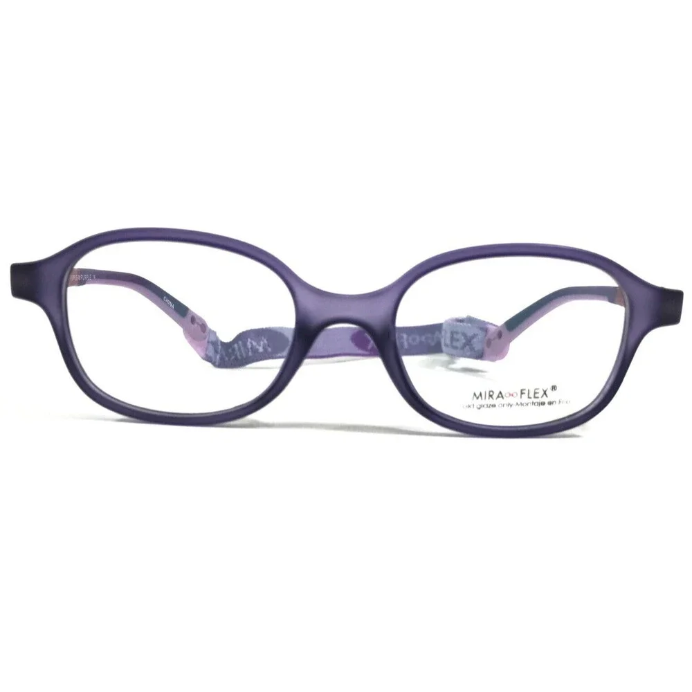 Miraflex Kids Goggles Eyeglasses Frames ELKI Purple Square Full Rim 41-16-113